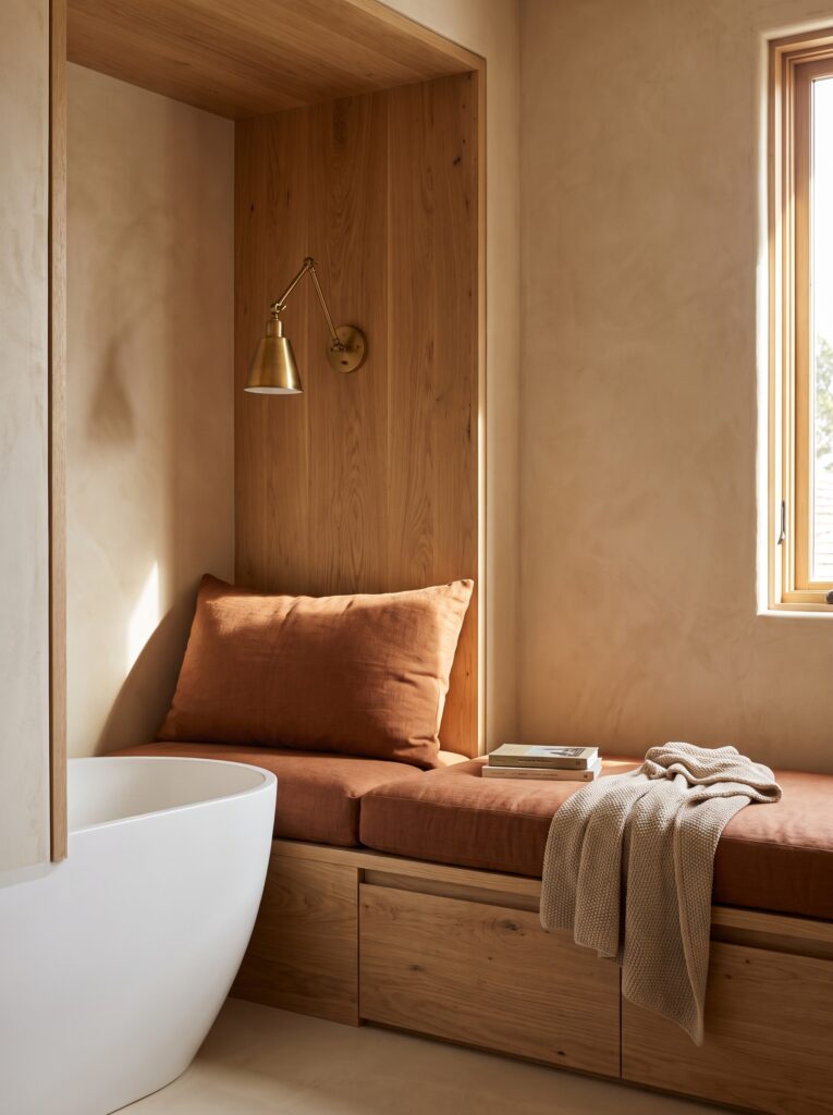 warm-modern-bathroom-ideas-reading-nook-corner